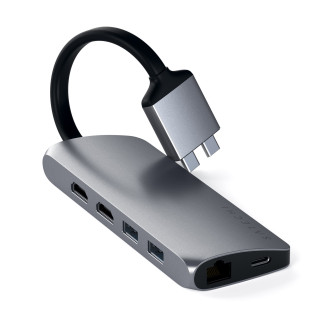 Satechi USB-C Dual Multimedia Adapter Spacegrijs