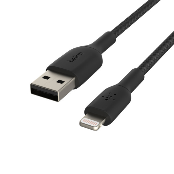 Belkin braided lightning naar USB kabel (1 meter) - zwart