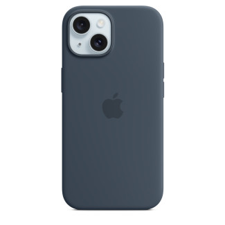 Siliconenhoesje met MagSafe voor iPhone 15 - Stormblauw