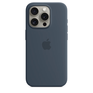 Siliconenhoesje met MagSafe voor iPhone 15 Pro - Stormblauw