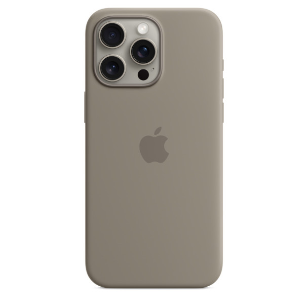 Siliconenhoesje met MagSafe voor iPhone 15 Pro Max - Klei