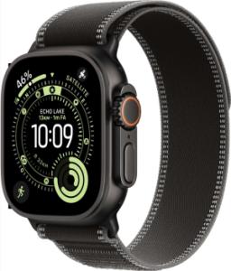 Apple Watch Ultra 3 (2024) - 49mm - Zwart Titanium - Zwart/Houtskool Trail Loop - M/L