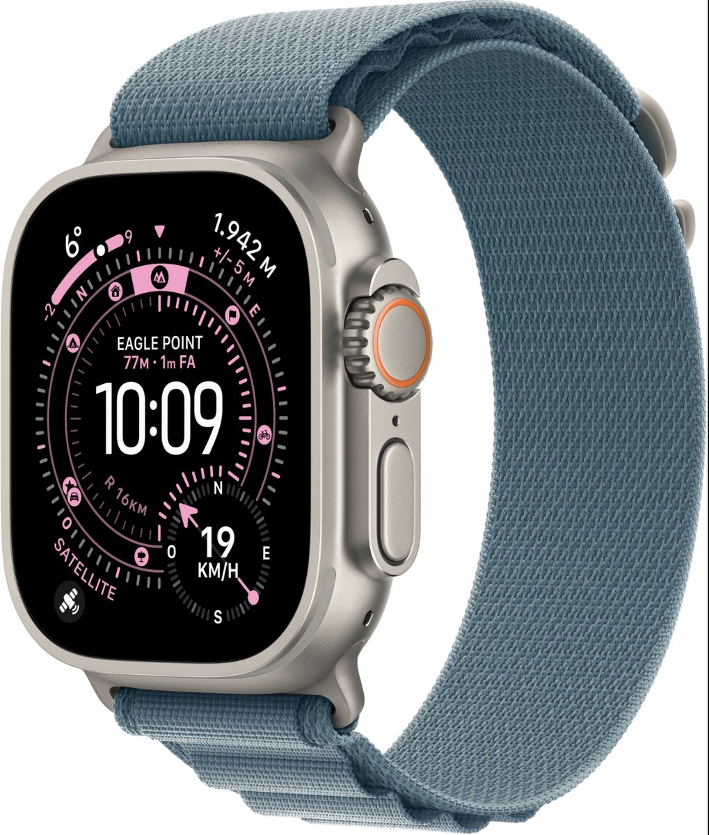 Apple Watch Ultra 3 (2024) - 49mm - Titanium - Light Blue Alpine Loop - Medium
