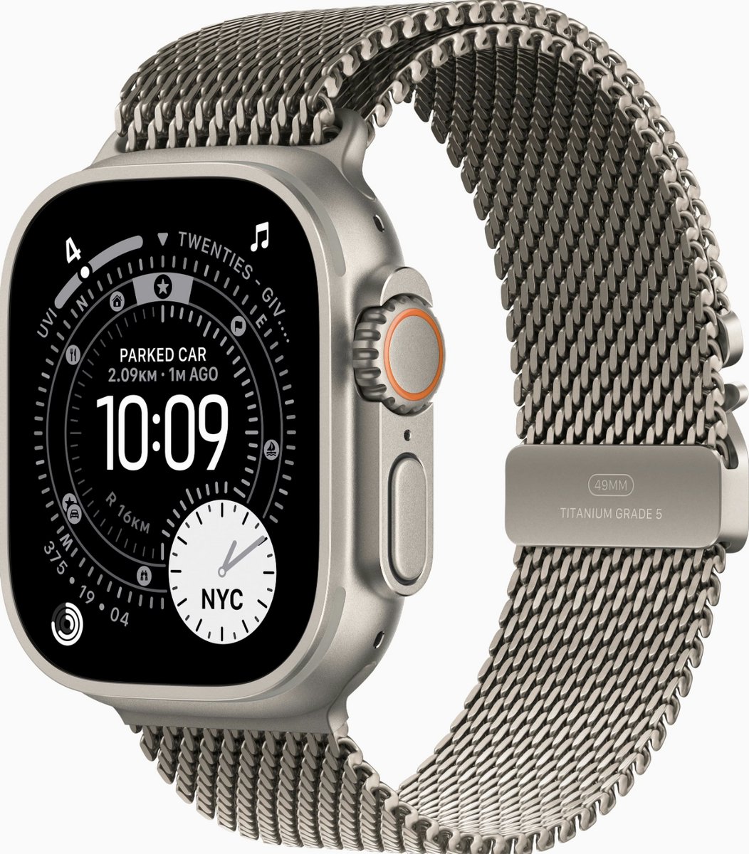 Apple Watch Ultra 3 (2024) - 49mm - Titanium - Natural Milanese Loop - Large
