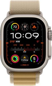 Apple Watch Ultra 2 (2024) - GPS + Cellular - 49mm - Naturel Titanium - Tan Alpine Loop - Medium