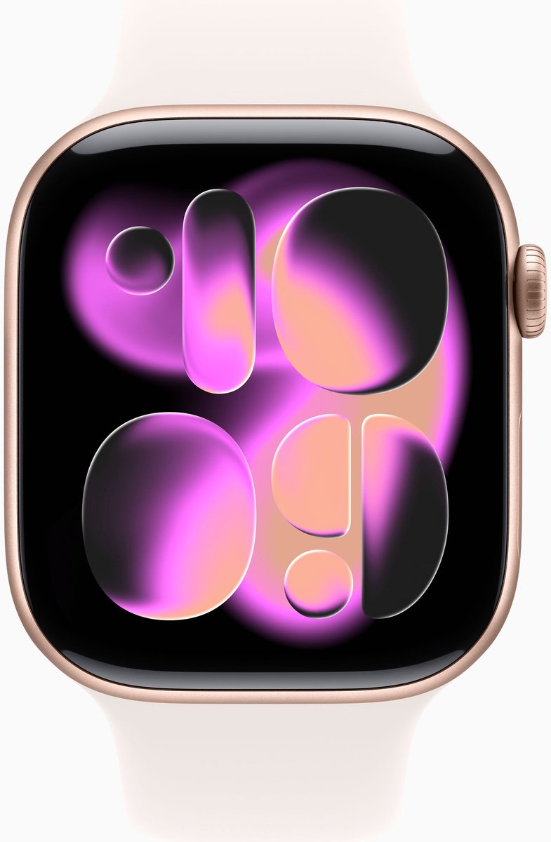 Apple Watch Series 11 (2024) - Cellular - 46mm - Roségoud Aluminium - Light Blush Sportbandje - S/M