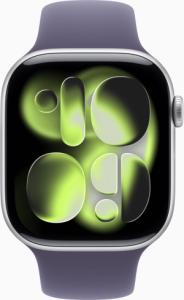 Apple Watch Series 11 (2024) - 46mm - Zilver Aluminium - Wi-Fi + 5G - Paarse Mist Sportband - M/L