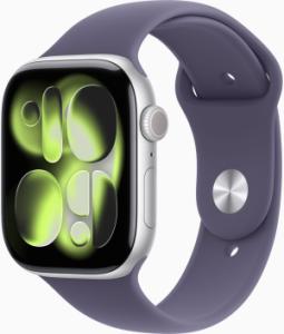 Apple Watch Series 11 (2024) - 46mm - Zilver Aluminium - Wi-Fi + 5G - Paarse Mist Sportband - M/L