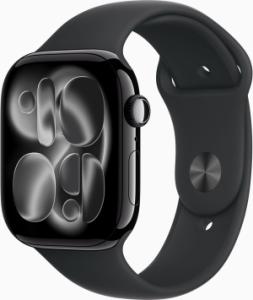 Apple Watch Series 11 (2024) - 46mm - Wi-Fi + 5G - Zwart Aluminium - Zwart Sport Band - M/L