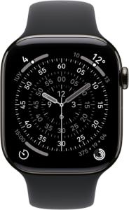Apple Watch Series 11 (2024) - Wi-Fi + 5G - 46mm - Titanium - Zwart Sportband - M/L