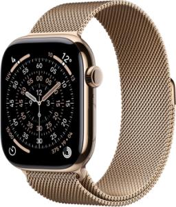 Apple Watch Series 11 (2024) - 46mm - Wi-Fi + 5G - Titanium - Goud Milanese Loop - M/L