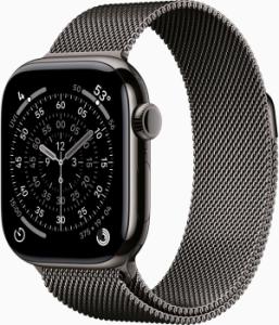 Apple Watch Series 11 (2024) - 46mm - Wi-Fi + 5G - Titanium - Slate - Milanese Loop M/L