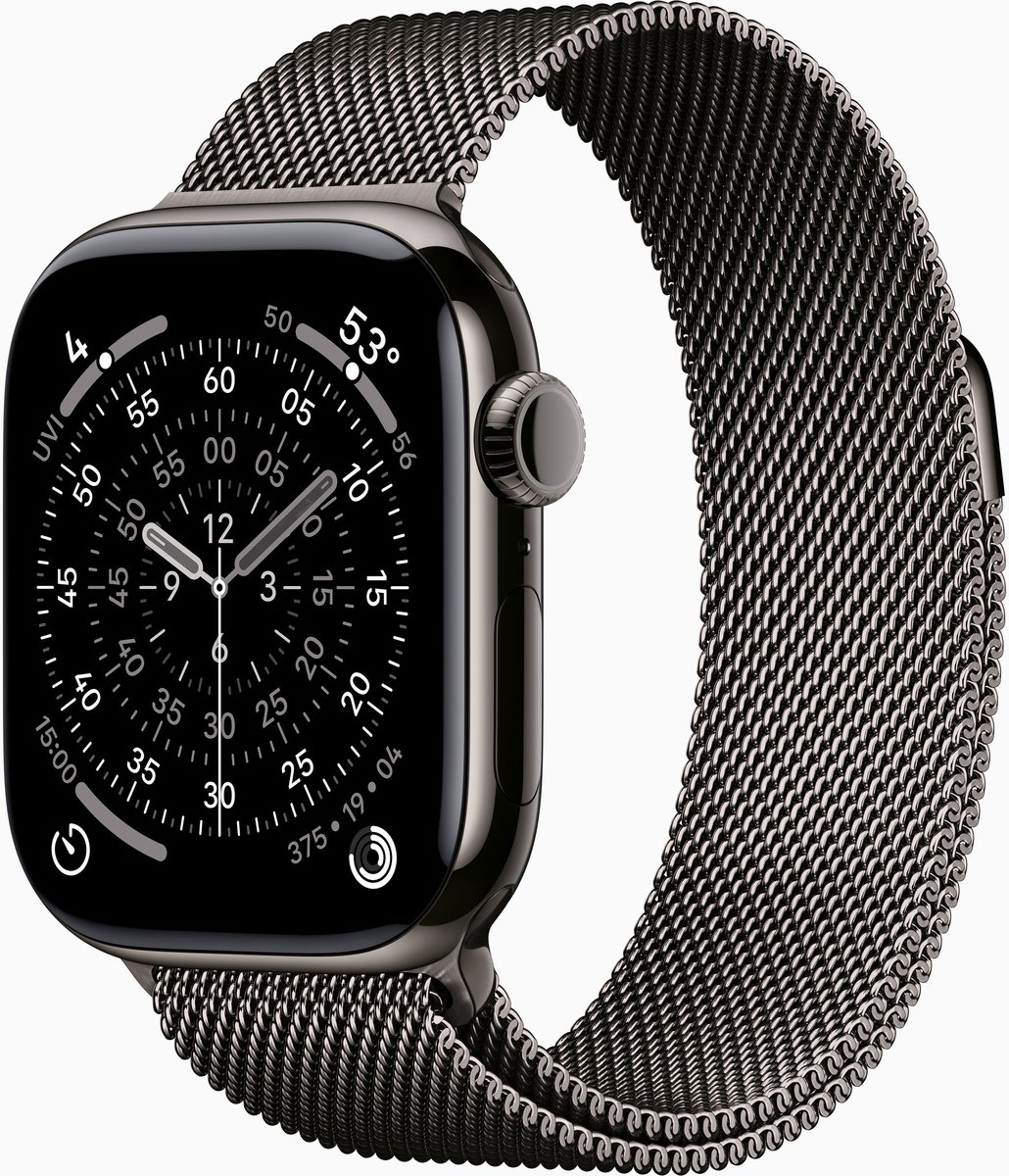 Apple Watch Series 10 (2024) - 46mm - Wi-Fi + 5G - Titanium - Slate Milanese Loop - S/M