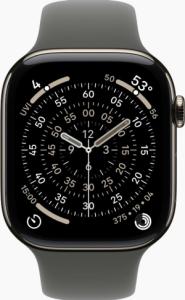 Apple Watch Series 11 (2024) - 46mm - Wi-Fi + 5G - Titanium - Steengrijs Sportbandje - S/M