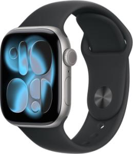 Apple Watch Series 11 (2024) - 42mm - Grijs Aluminium - Zwart Sport Band - M/L