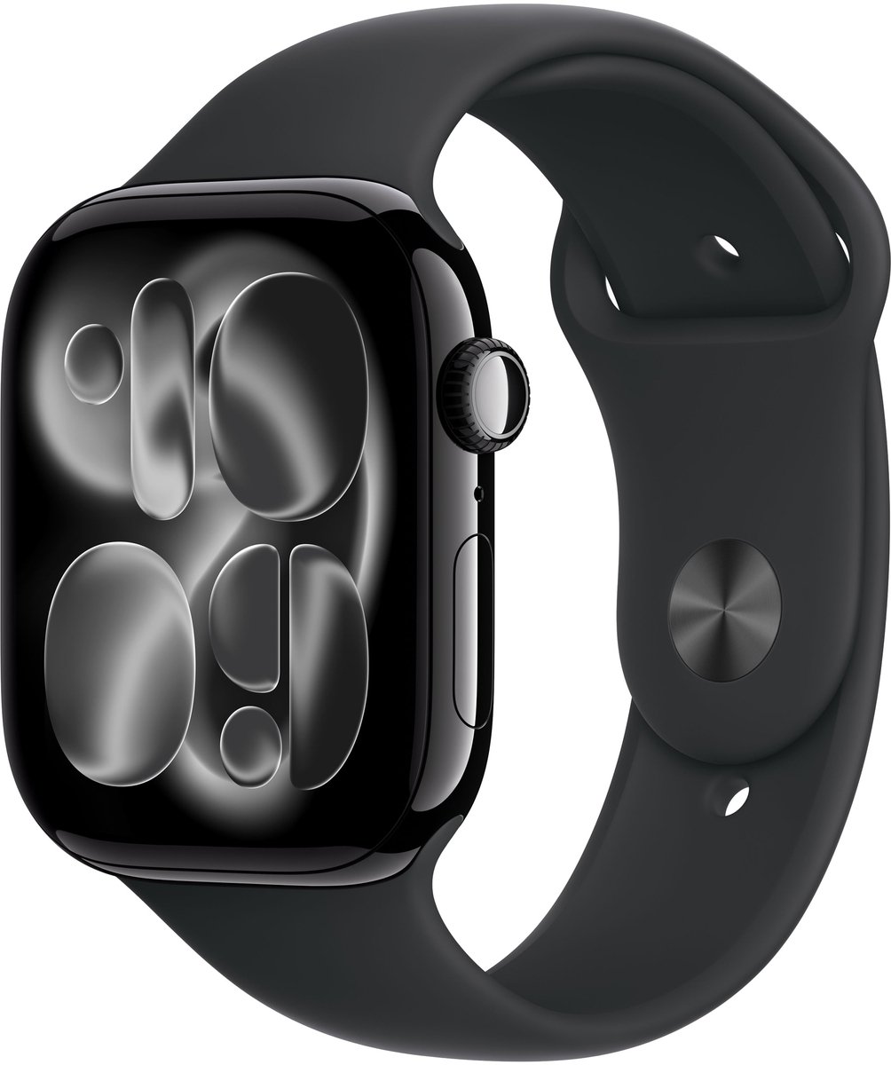 Apple Watch Series 11 (2024) - 46mm - Wifi - Zwart Aluminium - Zwart Sportbandje - S/M