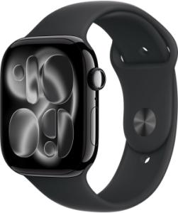 Apple Watch Series 11 (2024) - 46mm - Wifi - Zwart Aluminium - Zwart Sportbandje - S/M