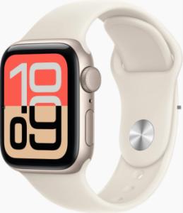 Apple Watch SE 3 (2023) - 44mm - Wi-Fi - Sterrenlicht Aluminium - Sterrenlicht Sportband - S/M