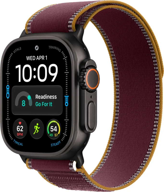 Apple Watch Ultra 4 (2026) - 49mm - GPS + Cellular - Trail Bandje M/L - Zwart