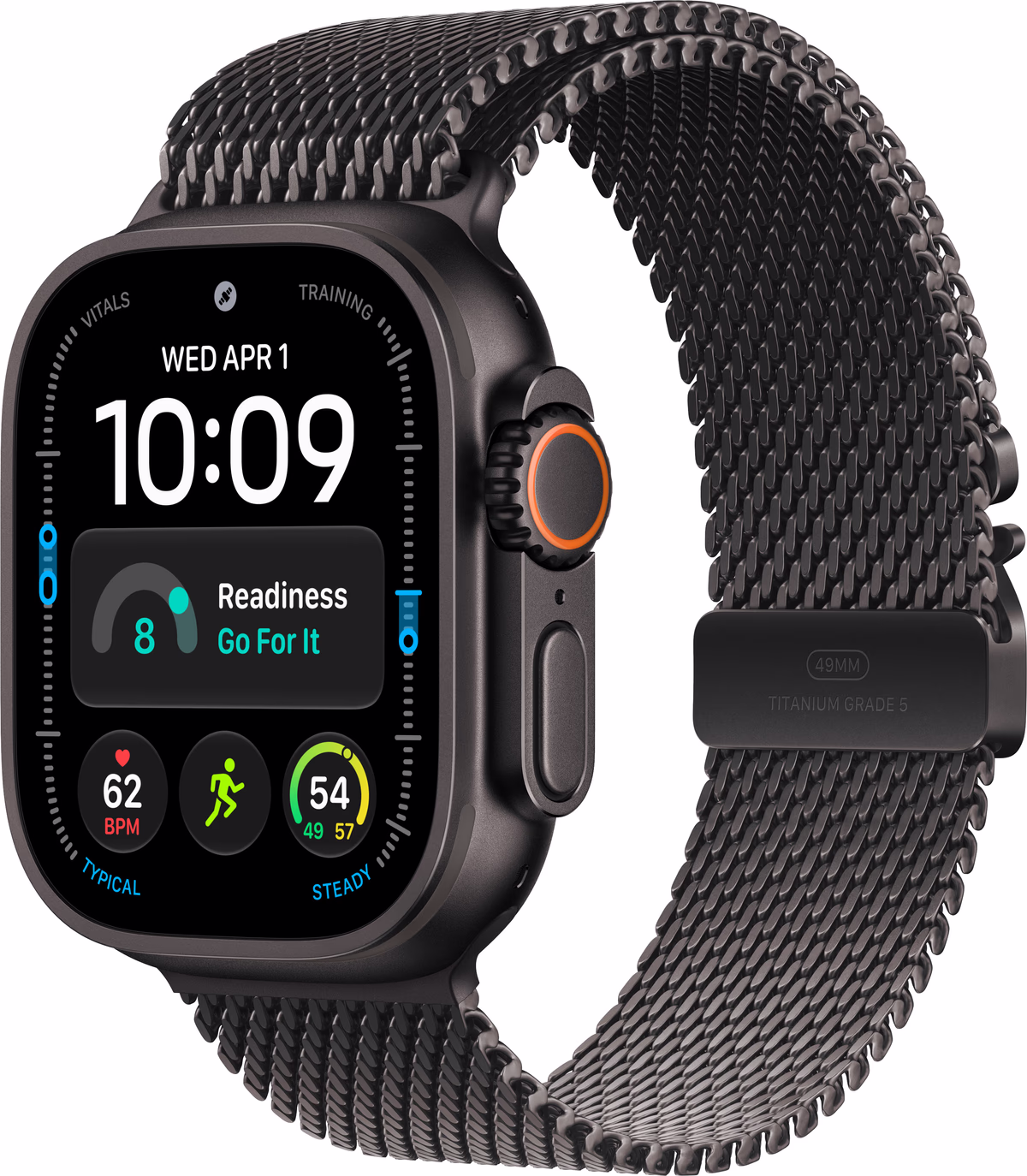 Apple Watch Ultra 4 (2026) - 49mm - Cellular - Milanese Bandje - Zwart