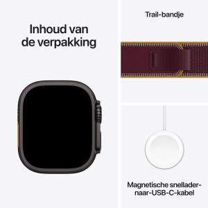 Apple Watch Ultra 4 (2026) - 49mm - GPS + Cellular - Trail Bandje M/L - Zwart