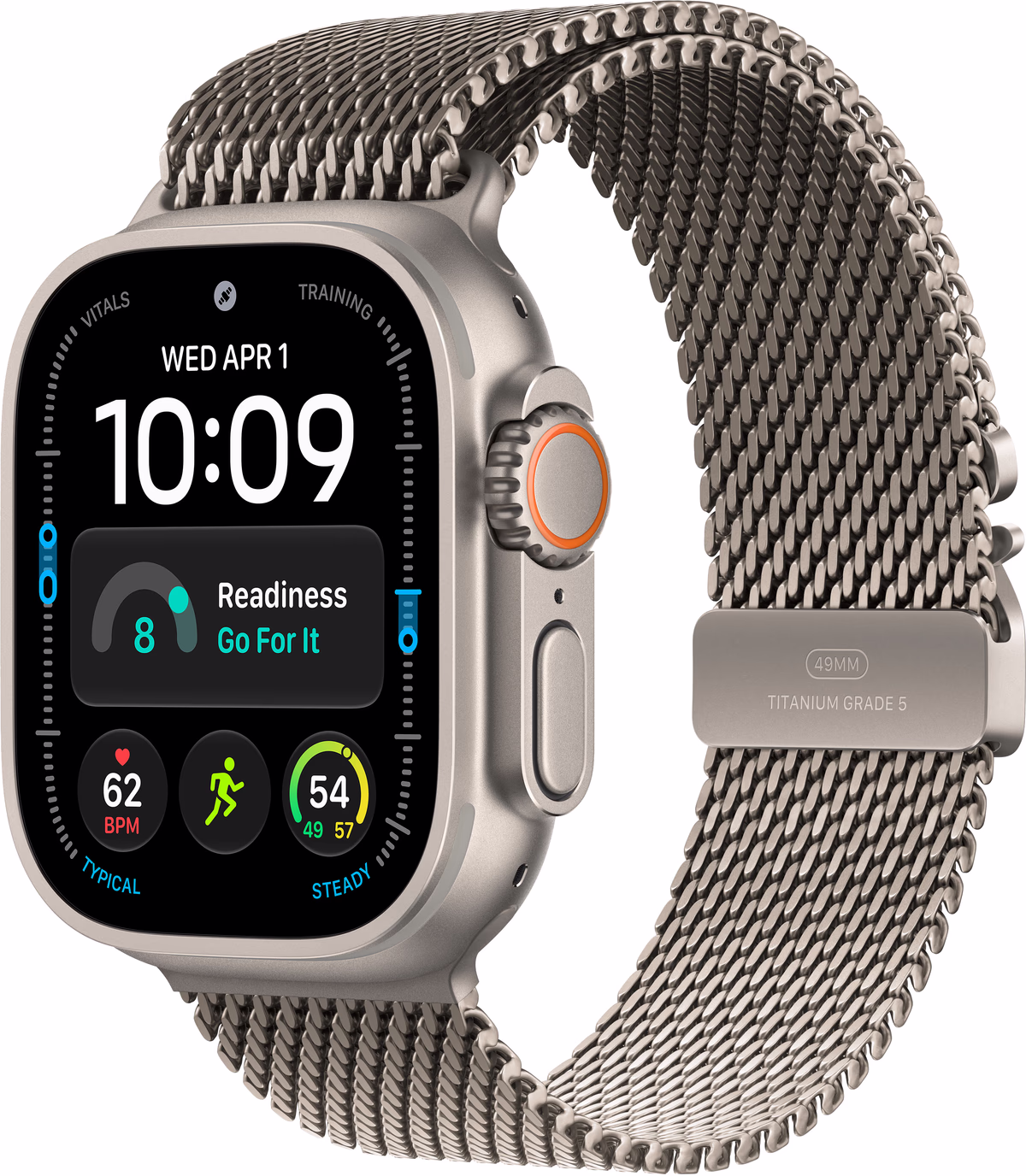 Apple Watch Ultra 4 (2026) - 49mm - Cellular - Milanese Bandje - L - Beige