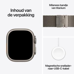 Apple Watch Ultra 4 - 49mm - Cellular - Milanese Bandje - Beige