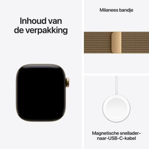 Apple Watch Series 12 Cellular 42mm Titanium - Milanese Band - Goud