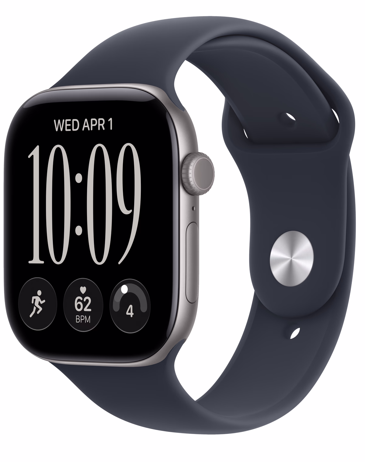 Apple Watch Series 12 (2026) - 46mm - Grijs - Sportbandje S/M - Blauw