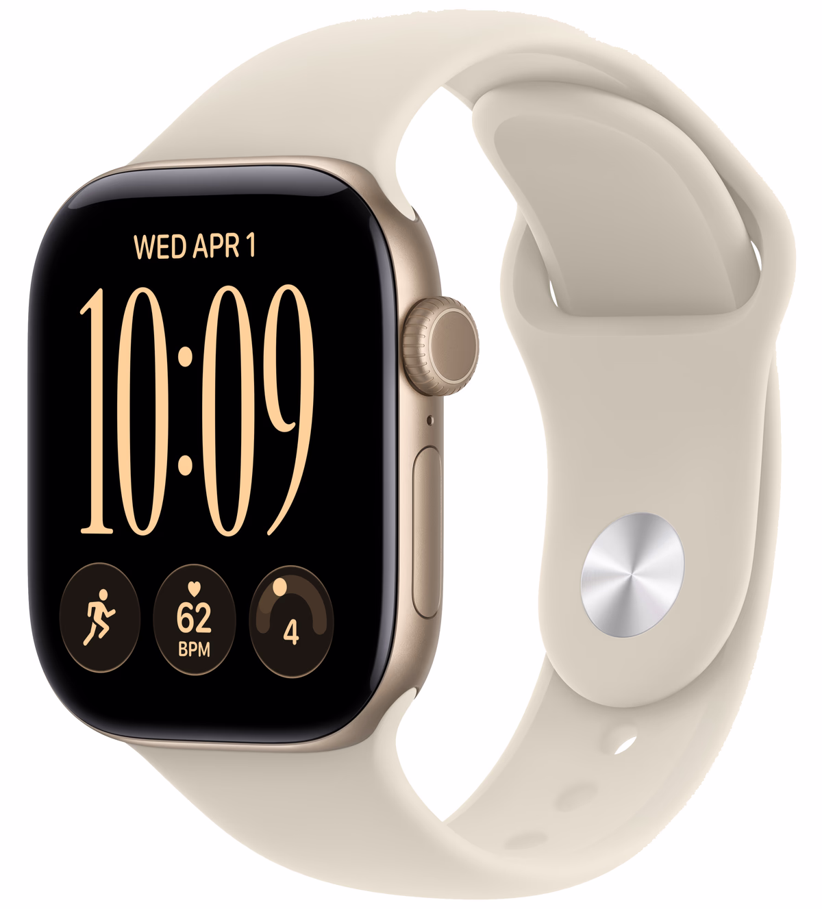 Apple Watch Series 12 - 42mm - Goud - Sportband M/L